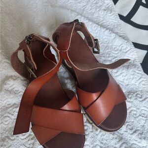 MIA Tan Leather Sandals